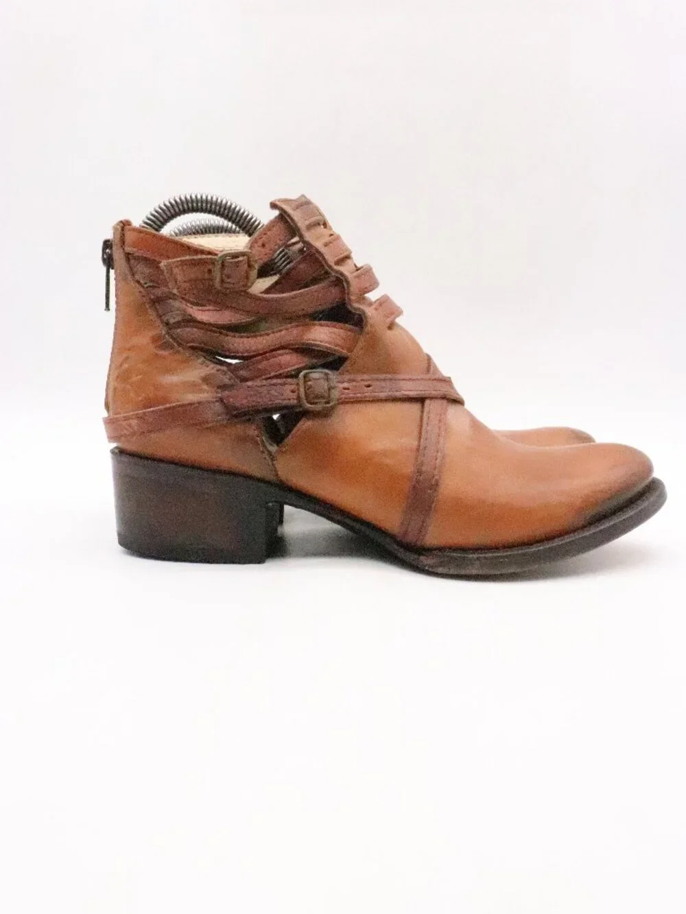 Freebird By Steven Stair Ankle Booties Women's Size 6 M Brown Leather Buckle
